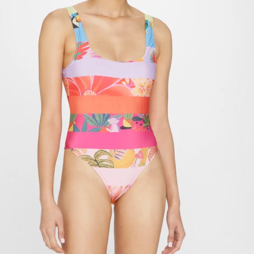 Farm Rio Rainbow Ombre Forest One-Piece Swimsuit